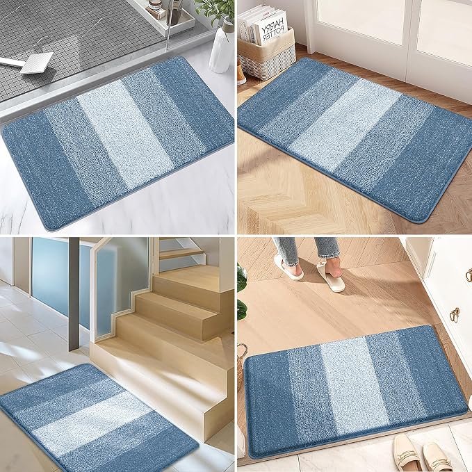 Kitinjoy Indoor Outdoor Door Mat, 50x30 Non-Slip Absorbent Dirt Trapper