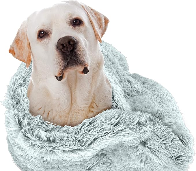 The Dog’s Blanket – Faux Fur Dog Blanket, Ice White, XL, 38x54