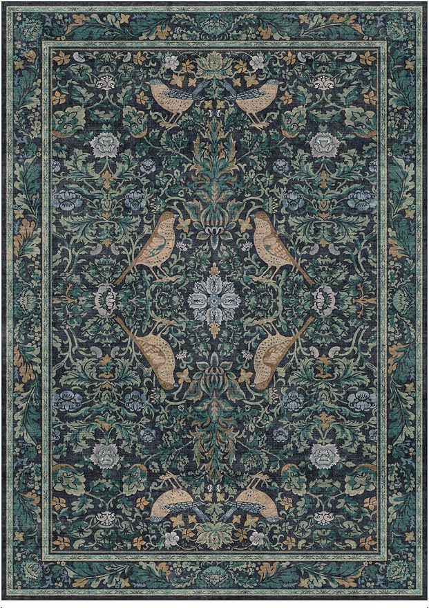 Large Washable Floral 10x14 Area Rug