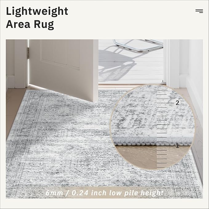 Soalmost Hallway Runner Rug 4x8 Wide: Washable Thin Runners