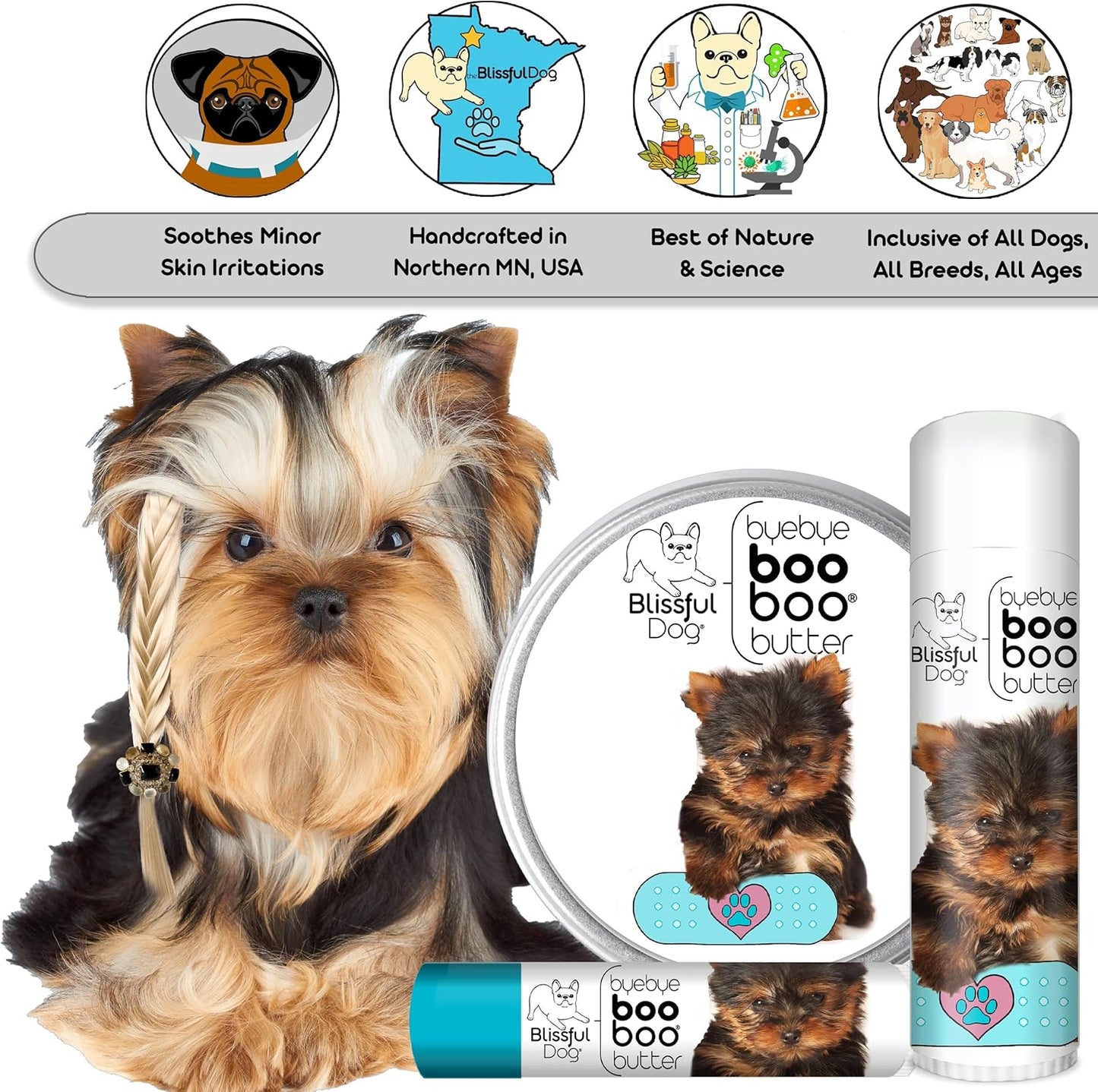 The Blissful Dog 1 oz TIN Yorkshire Terrier Booboo Butter
