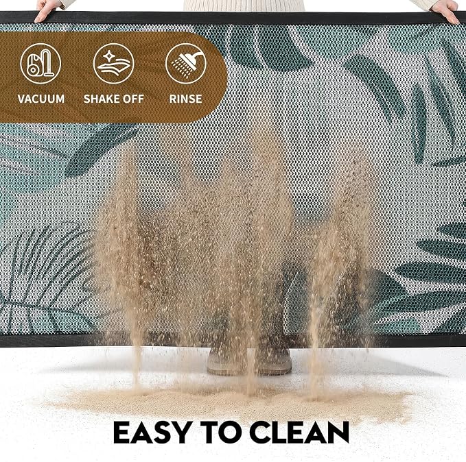 Front Door Mat, Heavy Duty Non-Slip Rubber Dirt Trapper, Quick-Dry Low-Profile