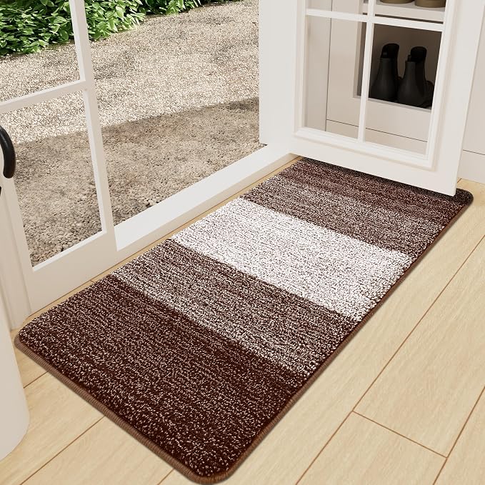 Kitinjoy Indoor Outdoor Door Mat, 59x24 Non-Slip Absorbent Dirt Trapper