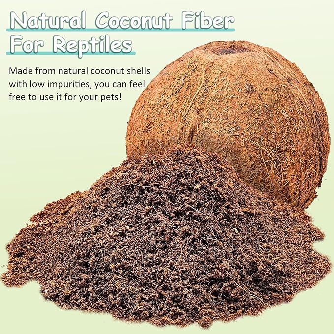 VCEPJH Loose Coconut Fiber Substrate, 2 Pack Natural Coco Coir Reptile Bedding Tarantula Substrate Soil Habitat Accessories for Tortoise Snake Bearded Dragon Spiders Hermit Crabs
