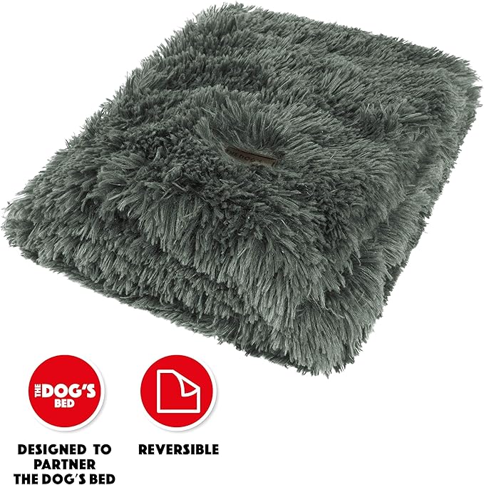 The Dog’s Blanket – Faux Fur Dog Blanket, Grey, Large, 28x42