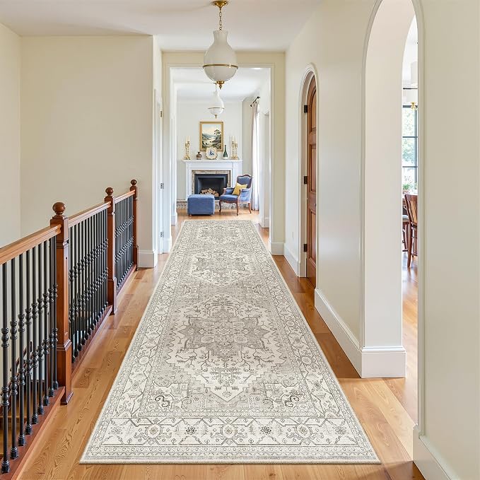 Madane 3x12 Hallway Runner Rug, Non Slip Washable 12ft Runner