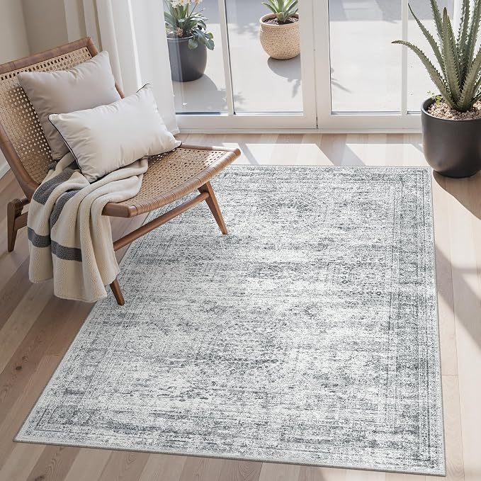 Soalmost Area Rugs 4x6 for Living Room, Vintage Washable Rugs for Dining Room