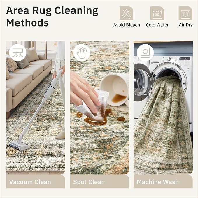 Soalmost Washable Area Rug 8x10, Large Soft Rugs