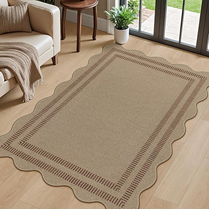 Modern Easy Jute Outdoor Patio Rug, 3x5 Washable Rugs