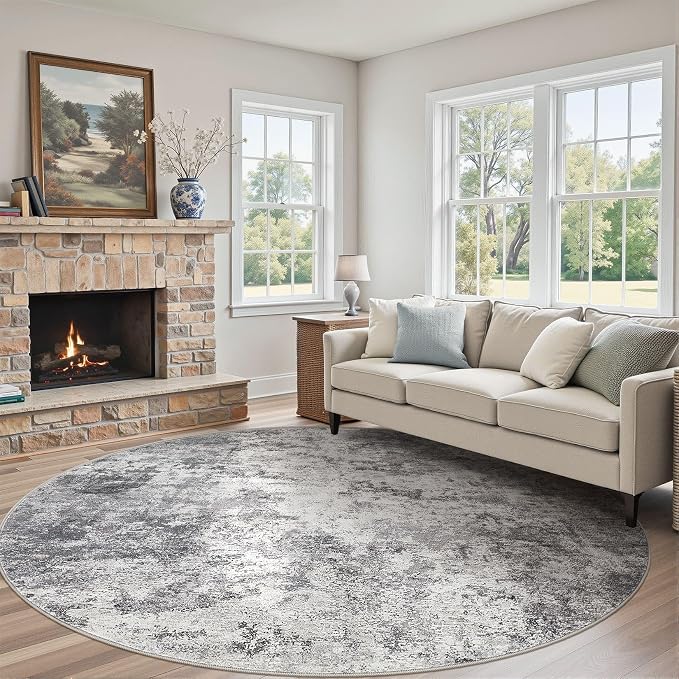 UERMEI 10ft Round Area Rug Living Room Rugs