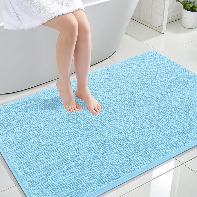 OLANLY Large Bathroom Rugs 47x32, Extra Soft Absorbent Chenille Bath Rugs