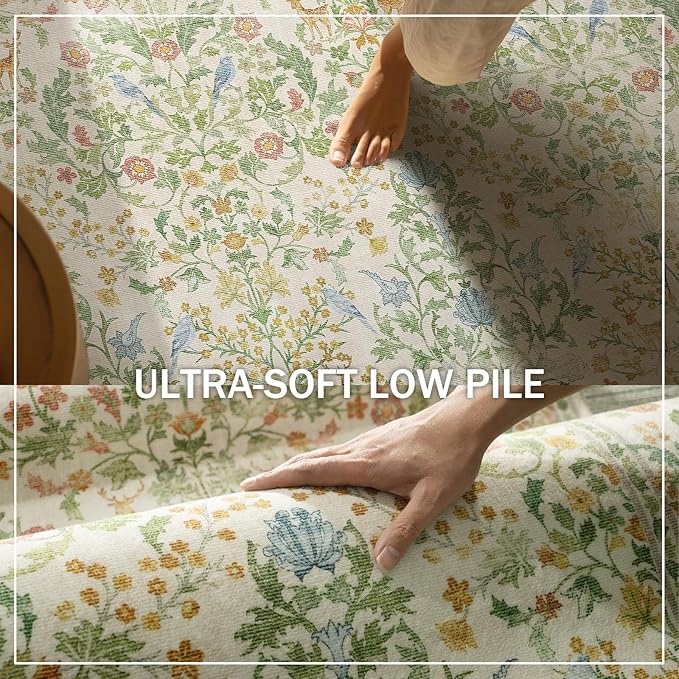 Washable Area Rugs for Living Room: 6x9 Bedroom Rug Stain Resistant Non Slip
