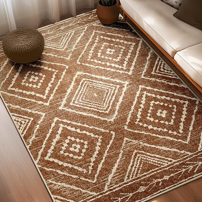 BESTSWEETIE Area Rug 3x4 Rug Machine Washable Non-Slip Low Pile Print Pattern