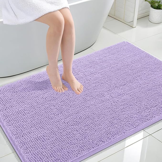 OLANLY Large Bathroom Rugs 47x32, Extra Soft Absorbent Chenille Bath Rugs