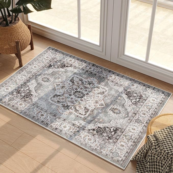 Rugcomf Vintage Medallion Rugs for Entryway 2'x3'