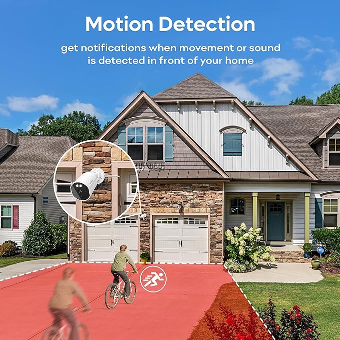 2K Security Cameras Wireless Outdoor, 33ft Night Vision, IP65 Weatherproof, 2-Way Audio Home Security WiFi Camera Motion Detector for Home Security