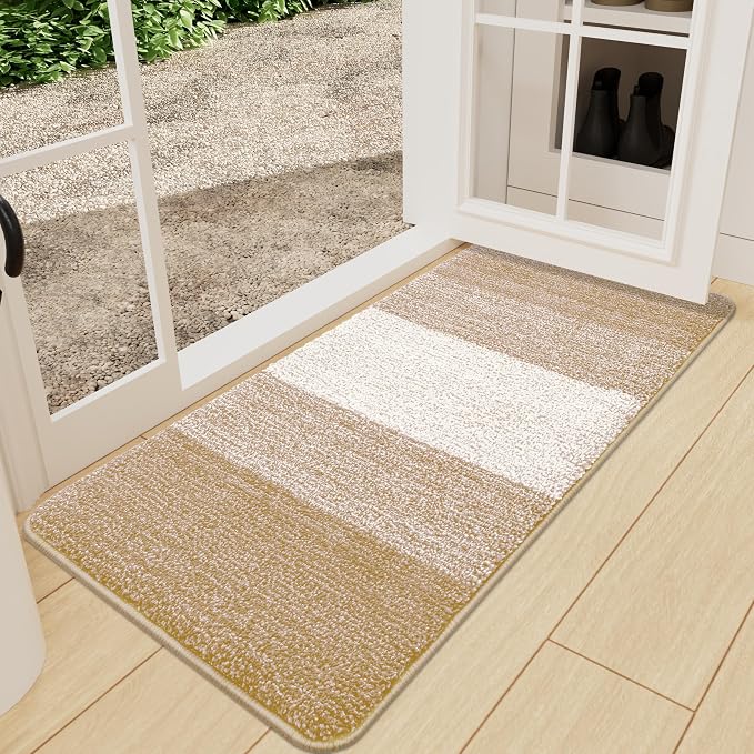 Kitinjoy Indoor Outdoor Door Mat, 71x24 Non-Slip Absorbent Dirt Trapper