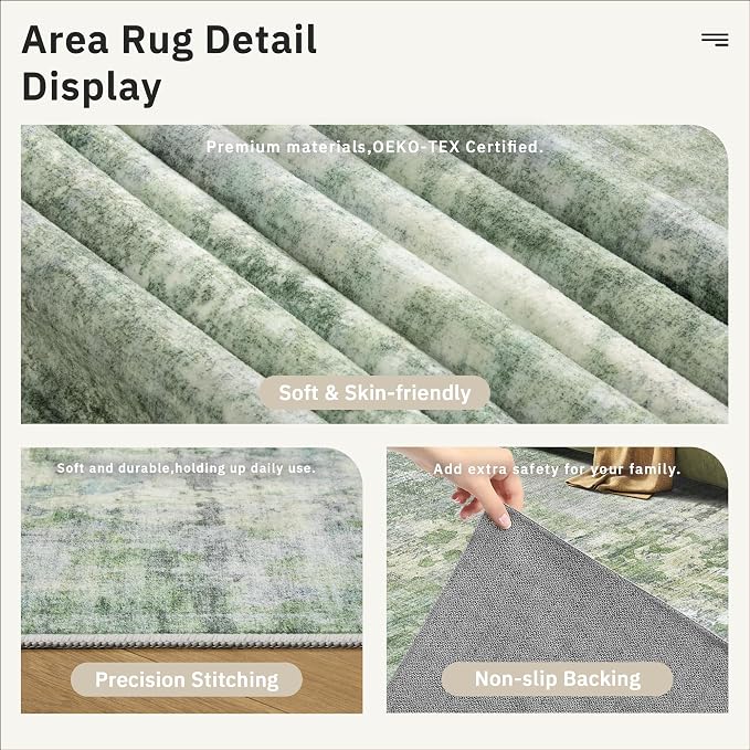 Soalmost Runner Rug 2x8 Washable Non-Slip Hallway Runner Rugs