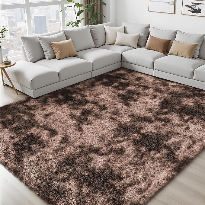 8x10 Area Rugs for Living Room Bedroom:Soft Fluffy Shag Upgrade Non-Slip High