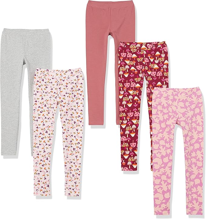 Amazon Essentials Girls and Toddlers' Leggings, Multipacks