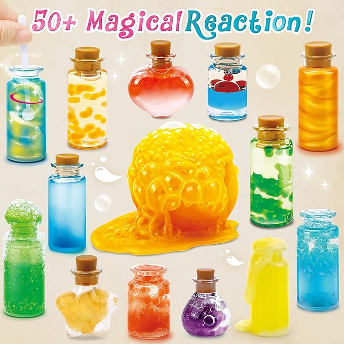 Fairy Magic Kit for Kids with 20PCS Magic Potion Bottles and Plate - Magical Fairy Making Craft Kit - Gift for Easter, Birthday, Art Crafts Toys for 8 9 10 11 Year Old Girl