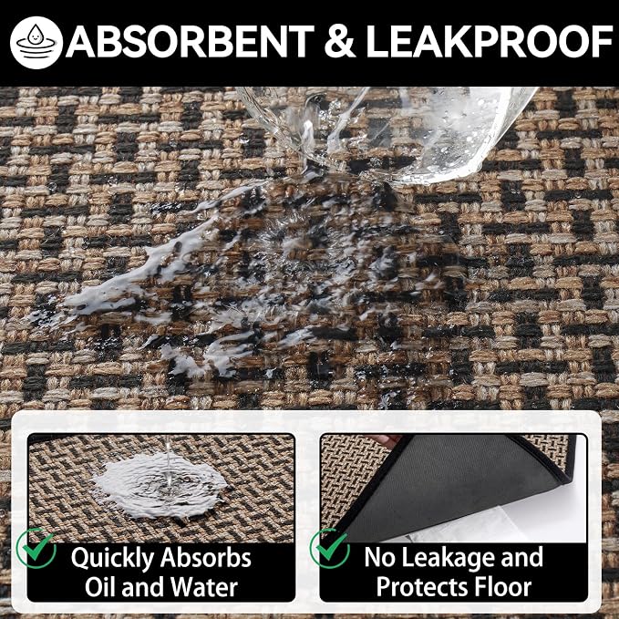 YDKGL Door Mat 17"x30", Dirt Resistant and Absorbent, Non-Slip Rubber Backing