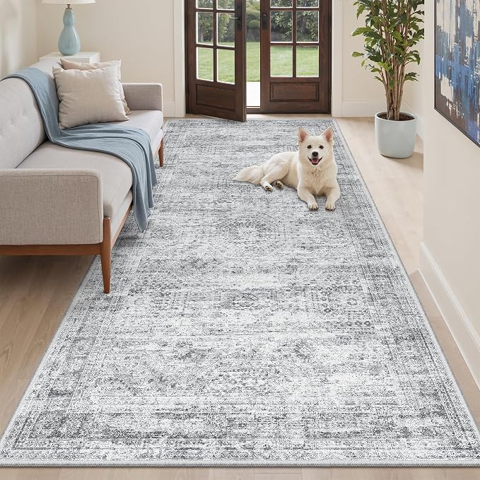 Soalmost Hallway Runner Rug 4x8 Wide: Washable Thin Runners