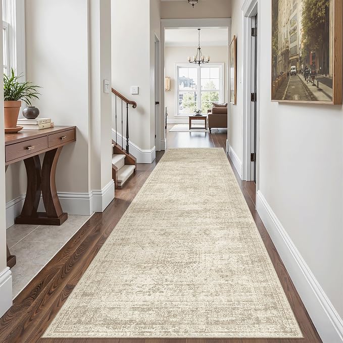 Soalmost Runner Rug 3x8 Washable Non-Slip Hallway Runner Rugs