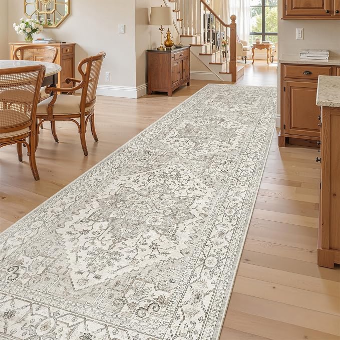 Madane 3x12 Hallway Runner Rug, Non Slip Washable 12ft Runner