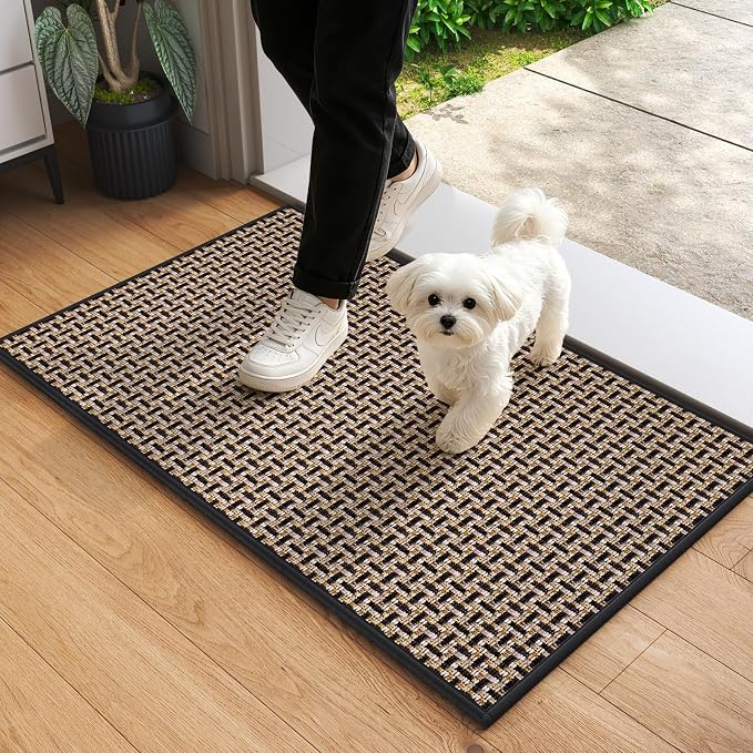 YDKGL Door Mat 17"x30", Dirt Resistant and Absorbent, Non-Slip Rubber Backing