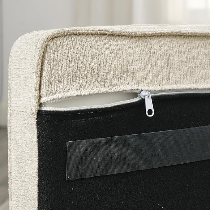 38.9" Elevated Dog Sofa with Button‑Tufted Backrest & Rolled Armrests, Pet Couch Bed with Removable Soft Cushion, Comfortable Upholstery Raised Dog Bed with Thick Padding for Living Room,Bedroom