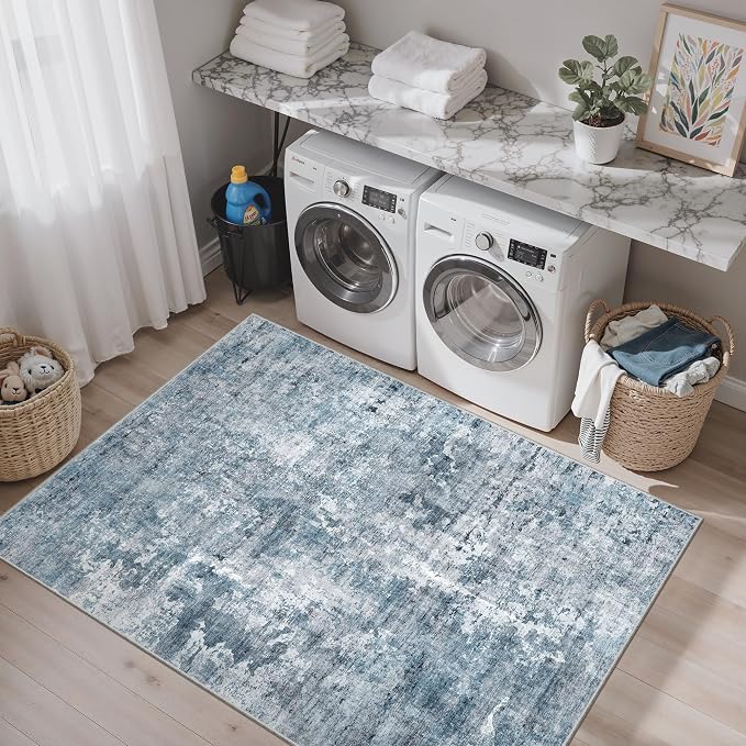 Soalmost 3x5 Rug, Small Area for Kitchen, Machine Washable Non-Slip Throw Rug