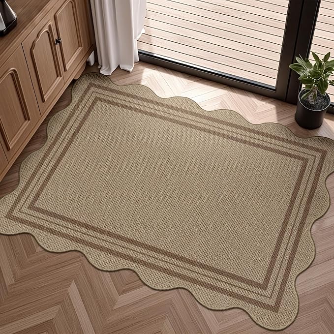 Easy Jute Outdoor Mats for Front Door, 2x3 Small Washable Kitchen Rugs