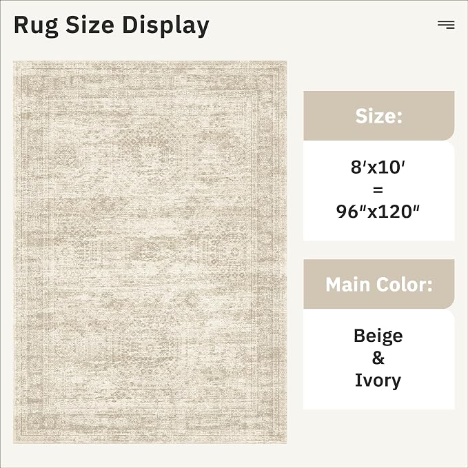 Soalmost Washable Area Rug 8x10, Large Soft Rugs