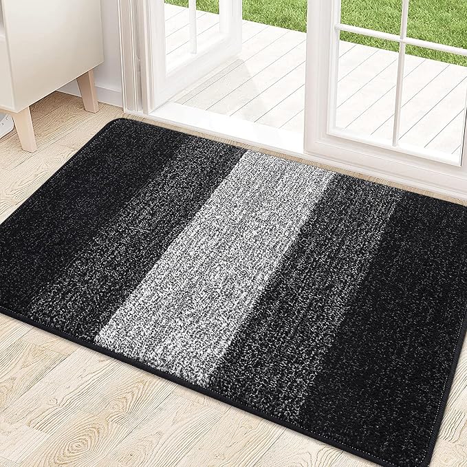 Kitinjoy Indoor Outdoor Door Mat, 32x20 Non-Slip Absorbent Dirt Trapper