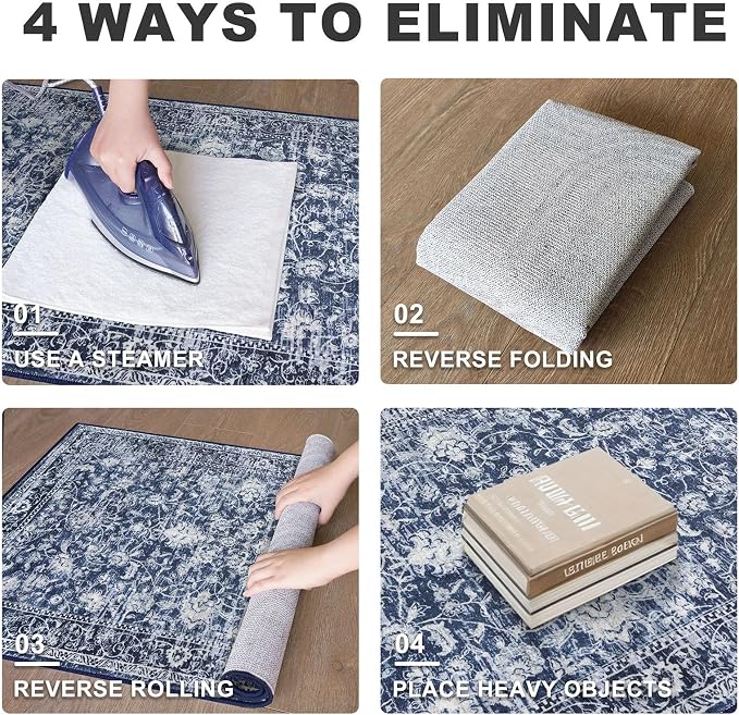 KILOCOCO Runner for Hallway 2.6x10 Runner Rug Printed Vintage Floral Washable