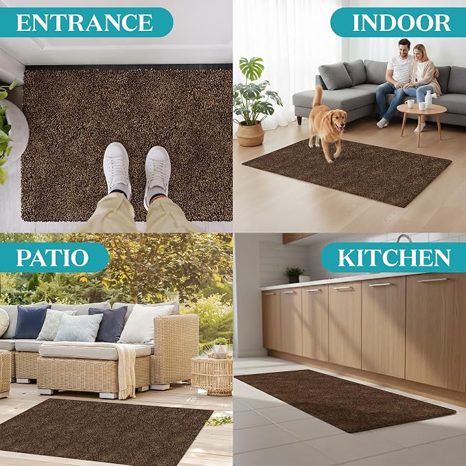 Premium Microfiber Indoor Door Mat – 36"x72" Washable Entry Mat, Waterproof