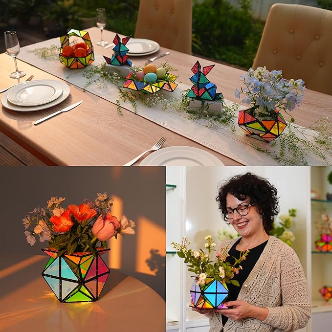 TOSY Magnet Pyramid Stone - 1 Cube Transforms into 1 Billion Shapes, 14 pcs (12 Puzzle pcs and 2 Accessories), 243 Rare Earth Magnets, Holographic Design Magnet Tiles Creative Puzzle STEM Toy, 2-Pack