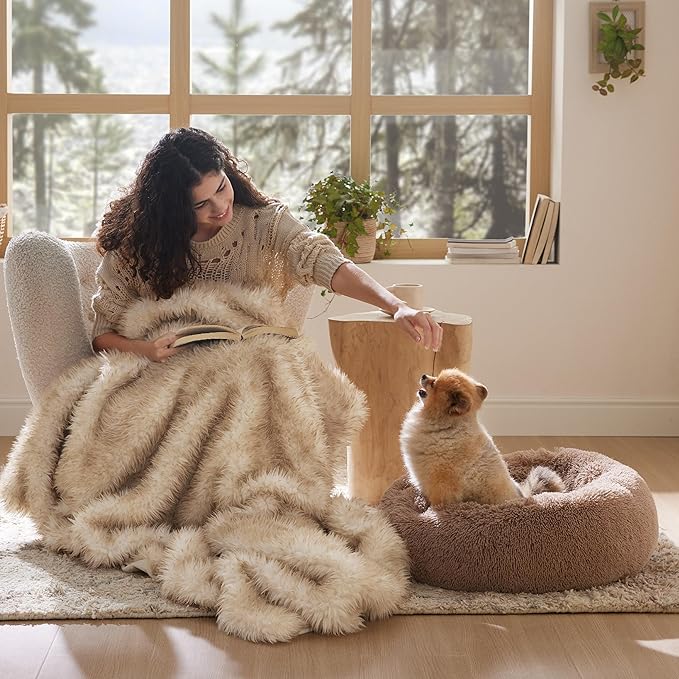 Bedsure Waterproof Dog Blankets and Calming Dog Bed for Small Dogs