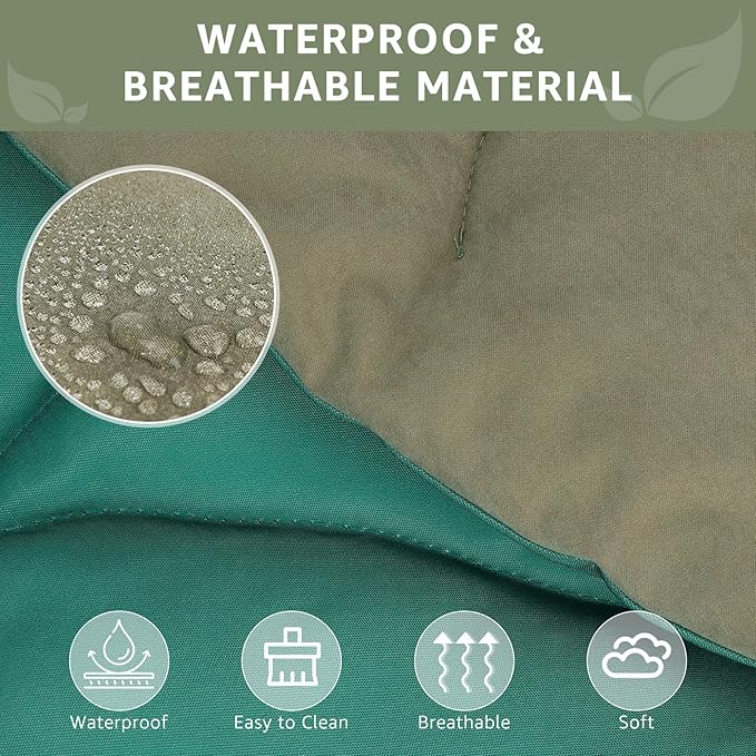 SCENEREAL Outdoor Dog Bed - Waterproof Reversible Leaf Mat 43x26, Portable Foldable Pet Bed for Small/Medium Dogs & Cats, All-Weather for Camping & Travel
