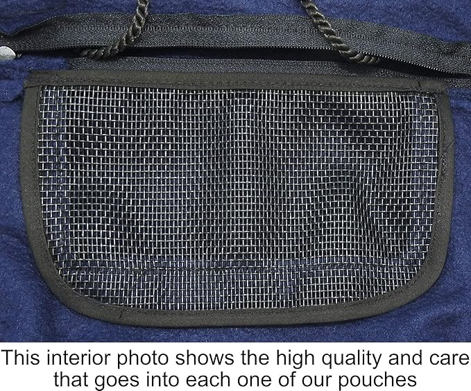 Bonding Carrier Pouch - Premium Bonding Pouch for Sugar Gliders & Other Small Pets - Durable Cozy Fleece Material, Mesh Screen, Silk Rope, & Zipper, Pet Sleeping Bag, Navy Blue