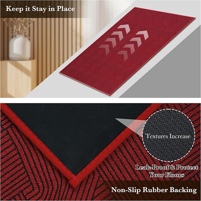 Indoor Door Mat 30"x47" Large, Low-Profile Welcome Front Door Mat Indoor