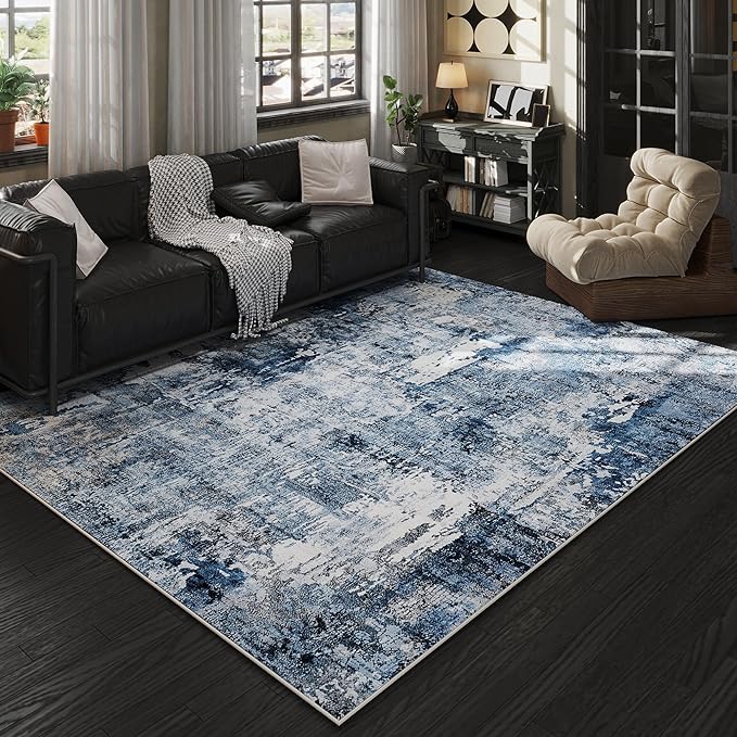 Rugcomf Area Rug 5x7 Washable Rug Boho Soft Abstract Pattern Non-Slip
