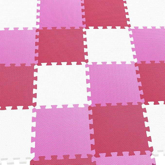 MQIAOHAM® 25 Pieces Puzzle Play Mats, Soft Baby Play Mat, Kids Interlocking Foam Floor Tiles, Toddlers Carpet Playmats G301025-101103109