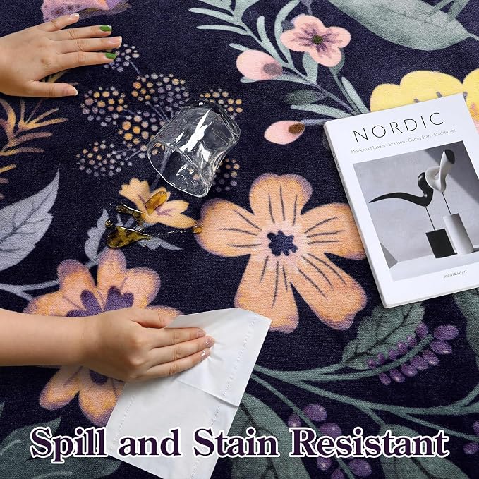 Lahome Floral Kitchen Runner, 2X6 Washable Runner Rug Non-Slip, Ultra-Thin Soft