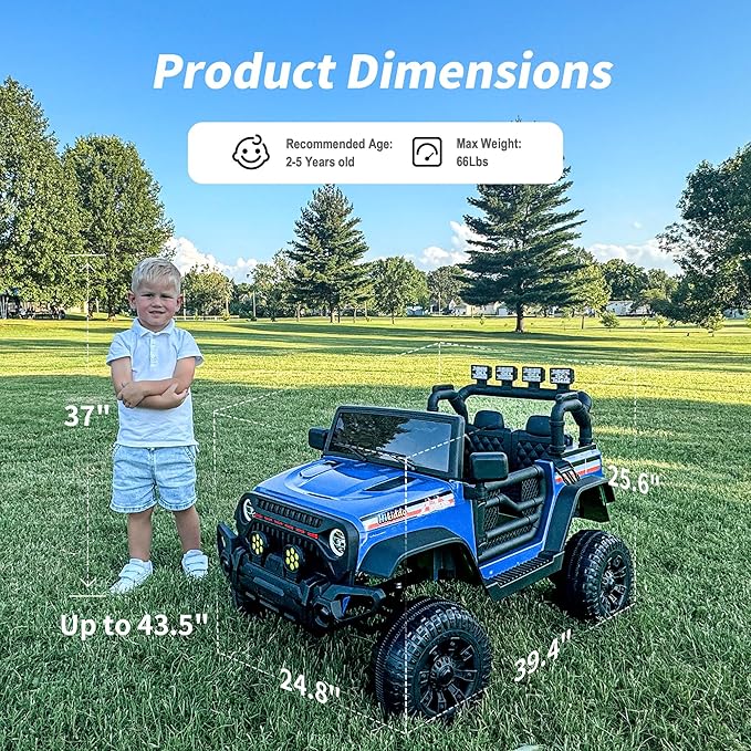 12V Kids Ride on Car Truck, Kids Electric Vehicles Car Ride on Toy for Toddlers with Remote Control - Blue