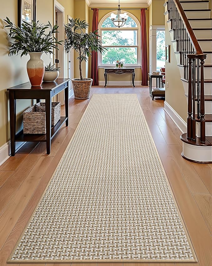 DEXI Hallway Runner Rug 2'4"x10', Non Slip Rubber Backed Runners Carpet
