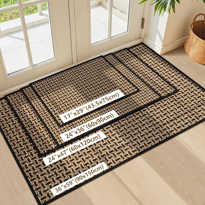 LEKEEPGO Door Mat Indoor Entrance 24"x47", Absorbent Indoor Door Mat Large
