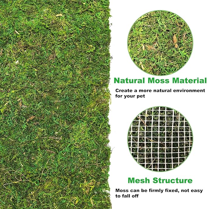 kathson Reptile Carpet, Natural Moss Mat for Terrarium, Bearded Dragon Tank Flooring Green Substrate Liner for Leopard Gecko Hermit Crab Lizard Tortoise (39.37" X 11.81")