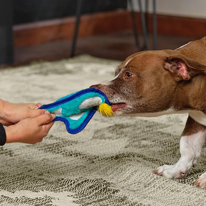 Outward Hound Durablez Minis – Squeaky Plush Dog Toy, No Stuffing for Less Mess, Interactive & Tough, Jumbo Squeaker, Puppies & Small Dogs, Penguin, 6.3"